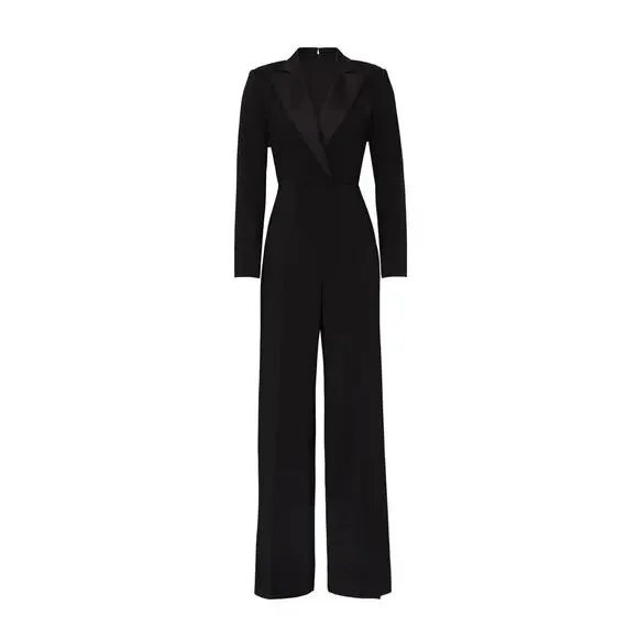 #29b NWT-JAY GODFREY ROLAND TUXEDO SUIT BOSSLADY JUMPSUIT BLACK SZ: 0‎ - Picture 4 of 5